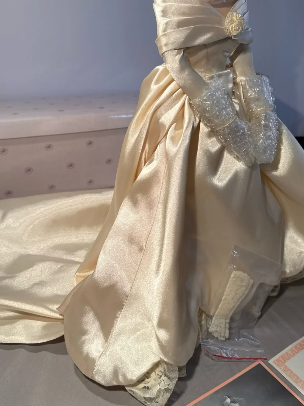 Ashton Drake Beth 1960’s wedding dress Collector Bride Doll in Cream Satin Gown